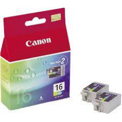 Canon BCI-16 TriColor Ink Twin Pack - 2 X 7.5 Ml. Cartridges - for Pixma iP90, iP90V, Selphy DS700, 810, 810D, Mini 220